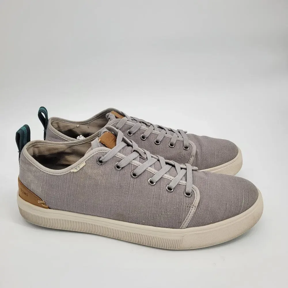 TOMS Mens Travel Lite Low Cut Grey Sneakers Shoes 11 Slip Ons